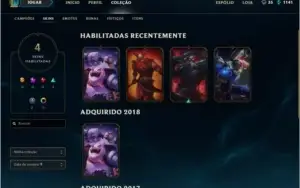 Conta para smurfar, sem rank, nível 33, 26 campeões, 4 skins