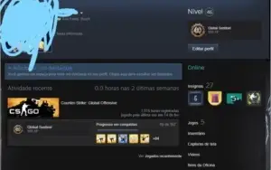 CONTA CS GO GLOBAL, POSSUI PRIME E MEDALHA DE 5 ANOS