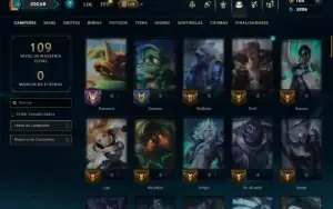 Mestre com 90 Champs e 19 Skins +1 Prestigio