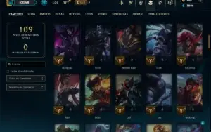Mestre com 90 Champs e 19 Skins +1 Prestigio