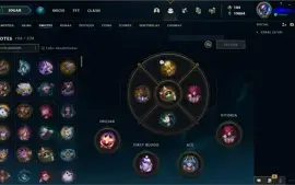 Conta platina 1 da season 2 com TODOS os champs e 213 skins