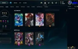 Conta platina 1 da season 2 com TODOS os champs e 213 skins