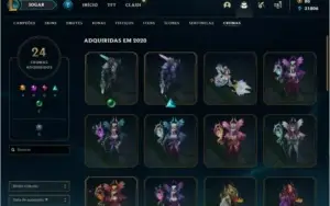 Conta lol Platina 296 Skins 24 Cromas e Bandeira  do Clash!