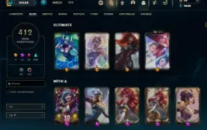 Unranked com TODOS os champs e 412 Skins + 9 Prestigios