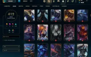 Unranked com TODOS os champs e 412 Skins + 9 Prestigios