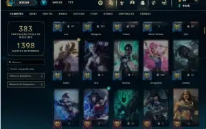 Unranked com TODOS os champs e 412 Skins + 9 Prestigios