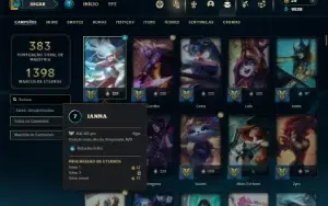 Unranked com TODOS os champs e 412 Skins + 9 Prestigios