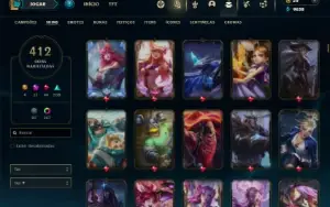 Unranked com TODOS os champs e 412 Skins + 9 Prestigios