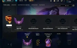 Mestre com 70 Champs e 23 Skins + 5 Vitoriosas