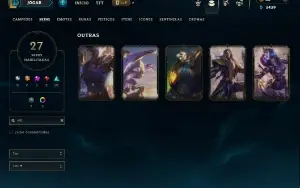 Mestre com 70 Champs e 23 Skins + 5 Vitoriosas