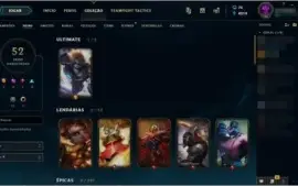 CONTA  - GOLD II - PLATINA IV (FLEX) - 52 SKINS - 133 CHAMP