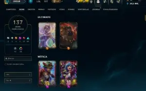 Prata 3 com 140 Champs e 137 Skins ( MAIN MID )
