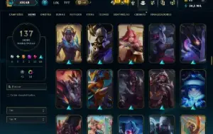 Prata 3 com 140 Champs e 137 Skins ( MAIN MID )