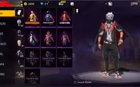 Conta Free Fire Gemada Muitas Skins de Arma LV. 64
