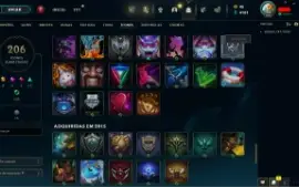 Conta LOL LVL 224 | 160 Campeões| 91 Skins |UNRANKED| 2016