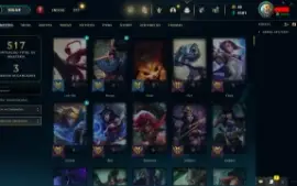 Conta LOL LVL 224 | 160 Campeões| 91 Skins |UNRANKED| 2016