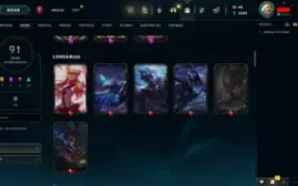 Conta LOL LVL 224 | 160 Campeões| 91 Skins |UNRANKED| 2016