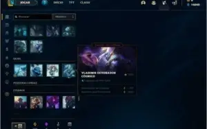Conta platina 1 com 60% de win rate, 1 skin e 22 champs