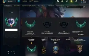 Conta platina 3 com 133 Champs e 58 Skins