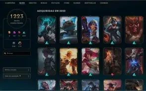 Conta no LOL 1223 skins - PLAT 4
