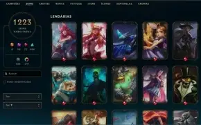 Conta no LOL 1223 skins - PLAT 4
