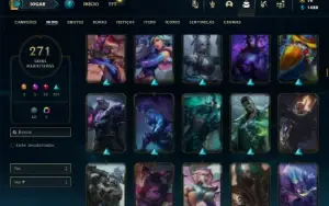 Ouro 4 com TODOS os champs e 273 Skins ( MAIN ADC / JG )