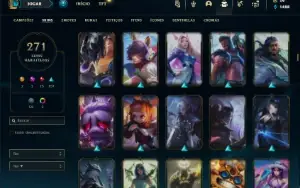 Ouro 4 com TODOS os champs e 273 Skins ( MAIN ADC / JG )