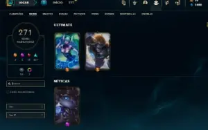 Ouro 4 com TODOS os champs e 273 Skins ( MAIN ADC / JG )