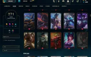 Ouro 4 com TODOS os champs e 273 Skins ( MAIN ADC / JG )