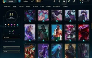 Unranked com 100 Champs e 85 Skins ( JG / TOP )
