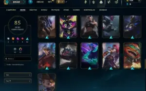 Unranked com 100 Champs e 85 Skins ( JG / TOP )