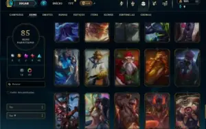 Unranked com 100 Champs e 85 Skins ( JG / TOP )