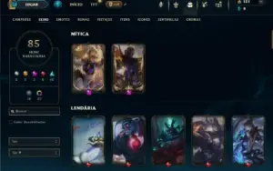 Unranked com 100 Champs e 85 Skins ( JG / TOP )