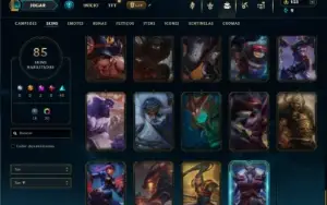 Unranked com 100 Champs e 85 Skins ( JG / TOP )