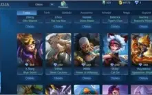 CONTA MOBILE LEGENDS - LENDA 5 - 52 SKINS - 60 HEROIS