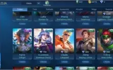 CONTA MOBILE LEGENDS - LENDA 5 - 52 SKINS - 60 HEROIS