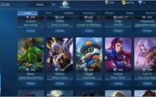 CONTA MOBILE LEGENDS - LENDA 5 - 52 SKINS - 60 HEROIS
