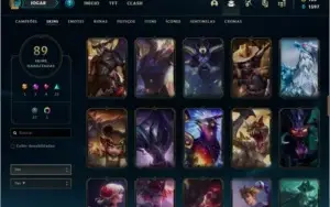 Conta ouro 2 com 89 skins e 139 champs