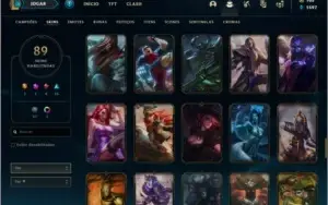Conta ouro 2 com 89 skins e 139 champs