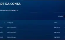 Conta blizzard com 45,00 reais de saldo