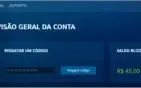 Conta blizzard com 45,00 reais de saldo