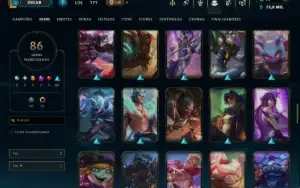 Mestre com 110 Champs e 86 Skins ( 82 PDL )