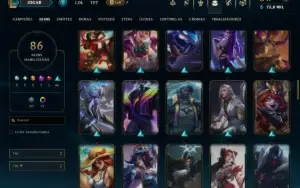 Mestre com 110 Champs e 86 Skins ( 82 PDL )