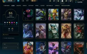 Mestre com 110 Champs e 86 Skins ( 82 PDL )