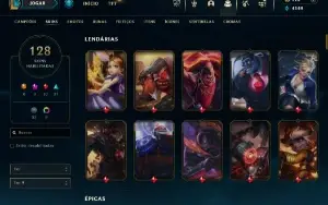 Conta NFA: 65 dias parada + não ranqueada + 128 skins