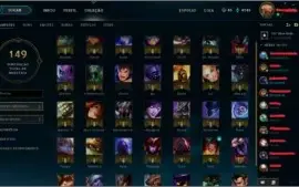 Conta de League Of Legends, Unranked, 35 Campeões, 8 Skins