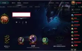 Conta de League Of Legends, Unranked, 35 Campeões, 8 Skins