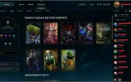 Conta de League Of Legends, Unranked, 35 Campeões, 8 Skins