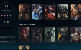 conta diamante 2 44 champions e 11 skins