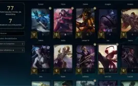 conta diamante 2 44 champions e 11 skins